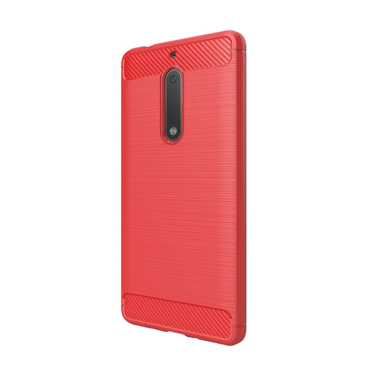 For Nokia 5 Brushed Carbon Fiber Texture Shockproof TPU Protective Cover Case