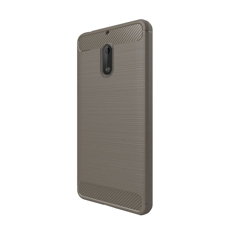 For Nokia 6 Brushed Carbon Fiber Texture Shockproof TPU Protective Cover Case