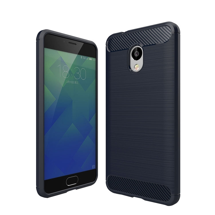For Meizu M5S Brushed Carbon Fiber Texture Shockproof TPU Protective Cover Case