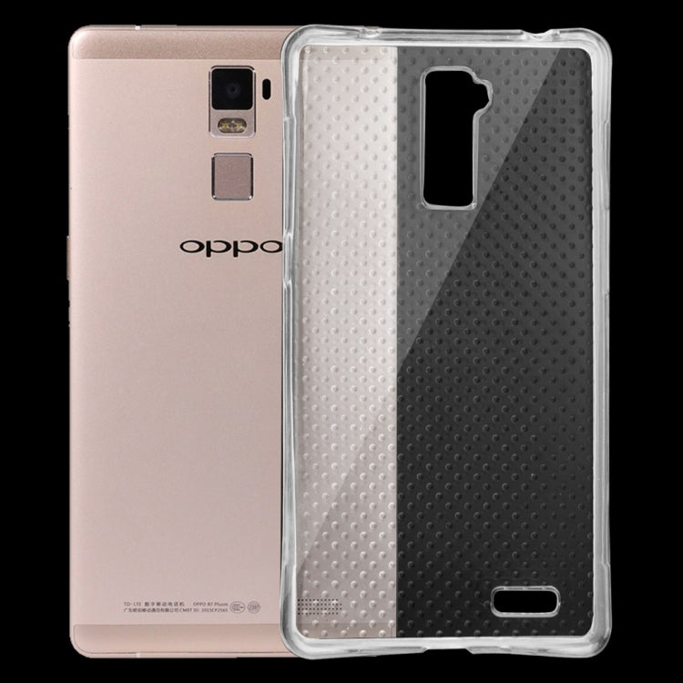 For OPPO R7 Plus Shock-resistant Cushion TPU Protective Case(Transparent)
