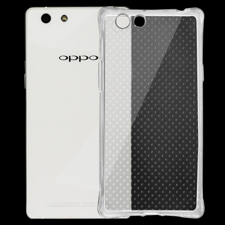 For OPPO R1C / R8207 Shock-resistant Cushion TPU Protective Case(Transparent)