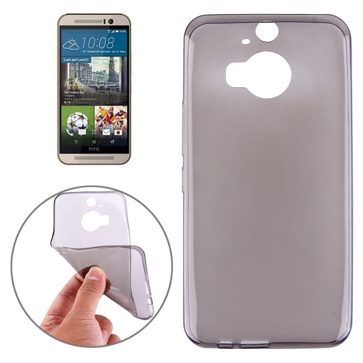 For HTC One M9+ 0.75mm Ultra-thin Transparent TPU Protective Case(Grey)