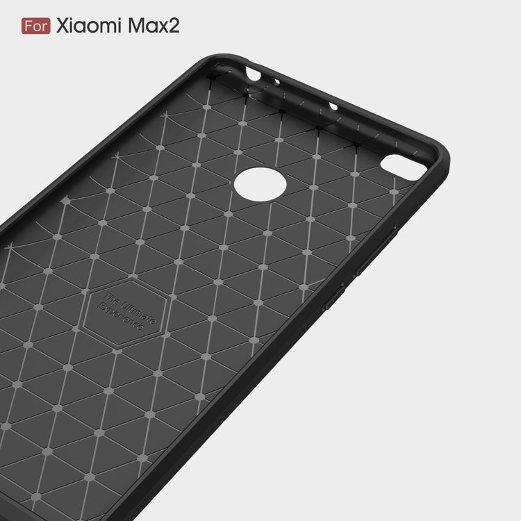For Xiaomi Max 2 Brushed Texture Carbon Fiber Shockproof TPU Rugged Armor Protective Case