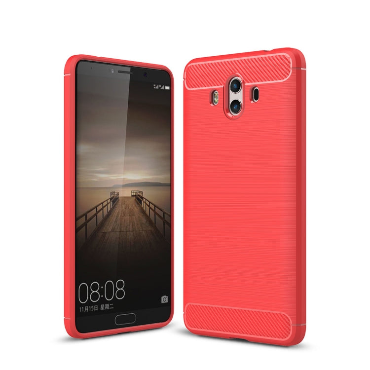 For Huawei Mate 10 Brushed Texture Carbon Fiber Shockproof TPU Rugged Armor Protective Case
