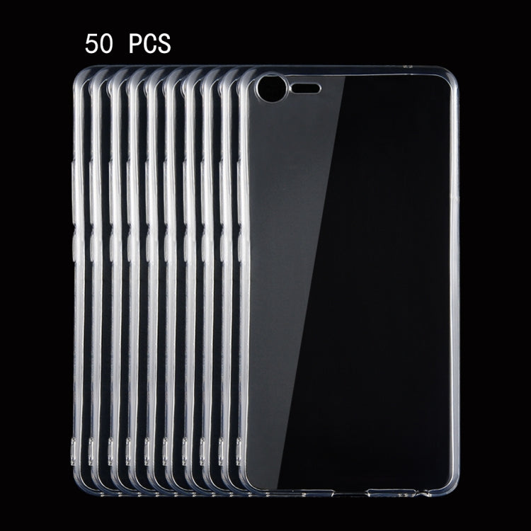 50 PCS for Meizu Meilan E2 0.75mm Ultra-thin Transparent TPU Protective Case