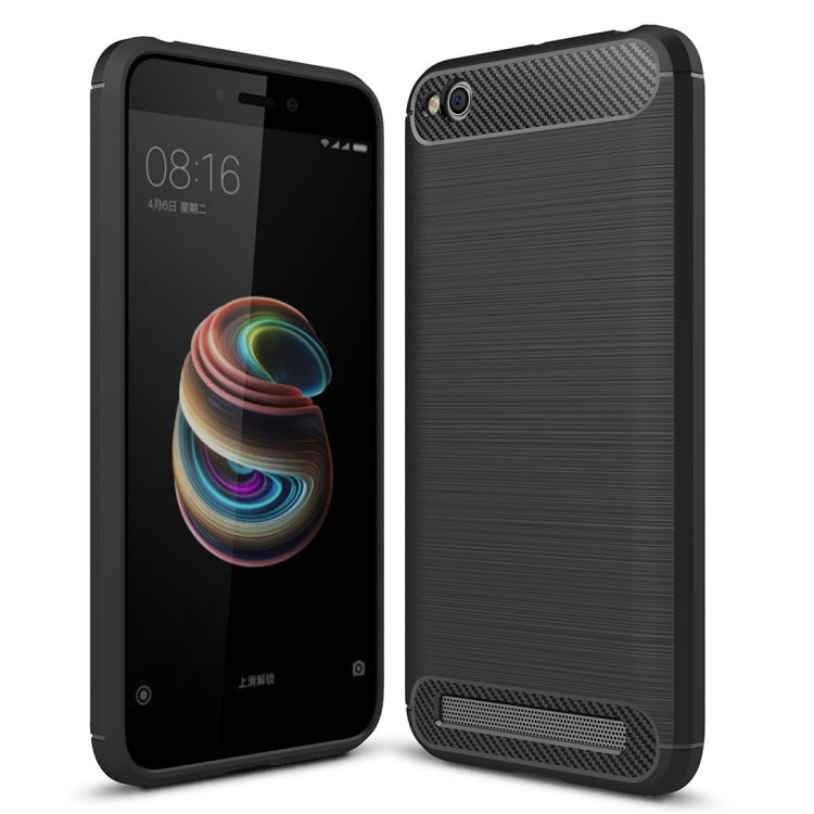 For Xiaomi Redmi 5A Brushed Texture Carbon Fiber Shockproof TPU Rugged Armor Protective Case