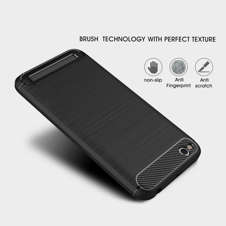 For Xiaomi Redmi 5A Brushed Texture Carbon Fiber Shockproof TPU Rugged Armor Protective Case