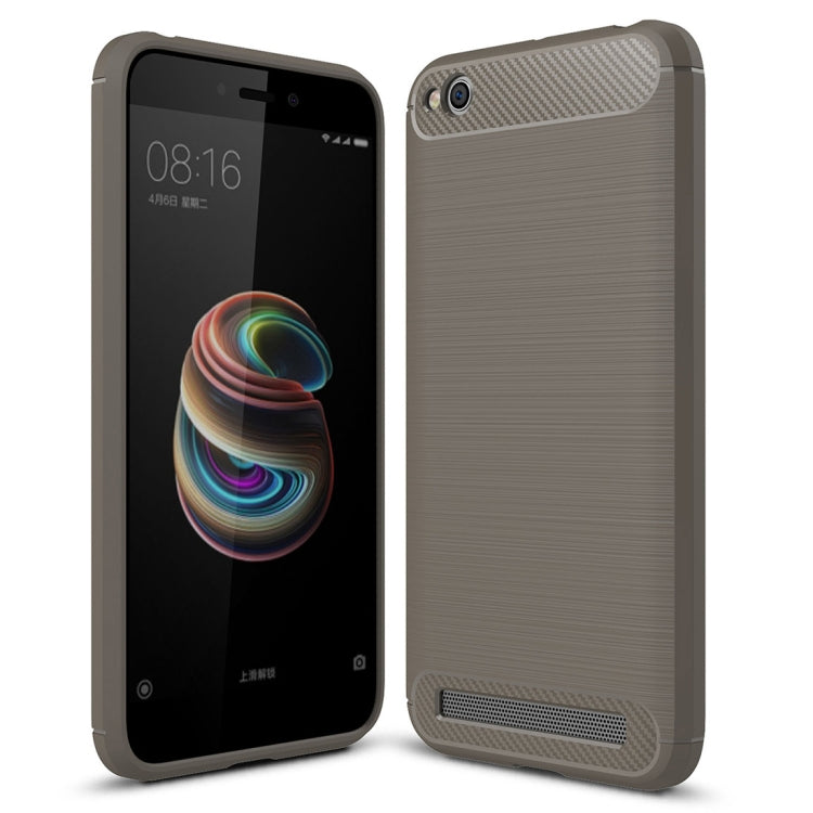 For Xiaomi Redmi 5A Brushed Texture Carbon Fiber Shockproof TPU Rugged Armor Protective Case