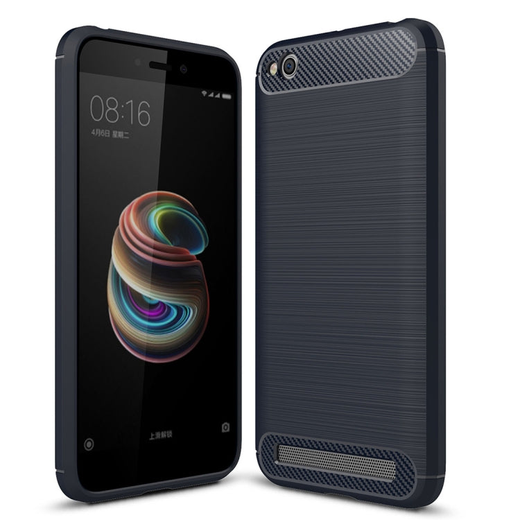 For Xiaomi Redmi 5A Brushed Texture Carbon Fiber Shockproof TPU Rugged Armor Protective Case