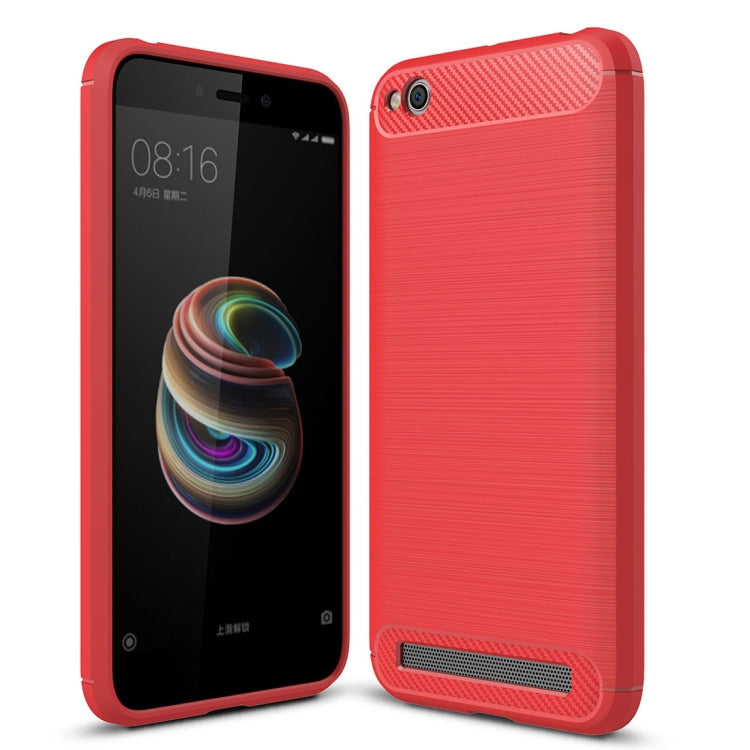 For Xiaomi Redmi 5A Brushed Texture Carbon Fiber Shockproof TPU Rugged Armor Protective Case
