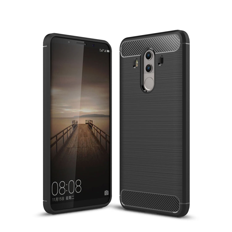 For Huawei Mate 10 Pro Brushed Texture Carbon Fiber Shockproof TPU Rugged Armor Protective Case