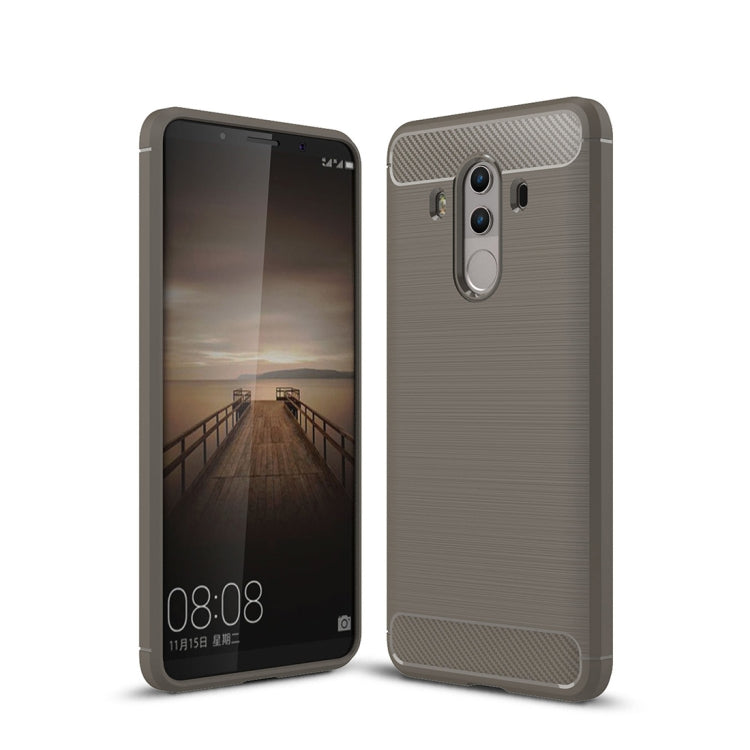 For Huawei Mate 10 Pro Brushed Texture Carbon Fiber Shockproof TPU Rugged Armor Protective Case