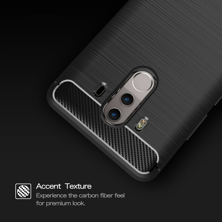 For Huawei Mate 10 Pro Brushed Texture Carbon Fiber Shockproof TPU Rugged Armor Protective Case
