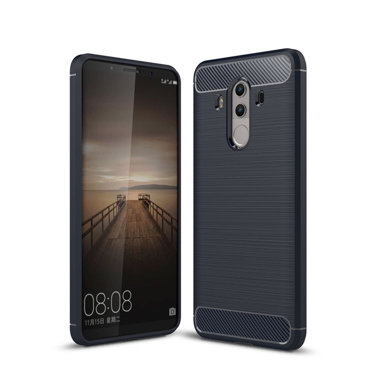 For Huawei Mate 10 Pro Brushed Texture Carbon Fiber Shockproof TPU Rugged Armor Protective Case