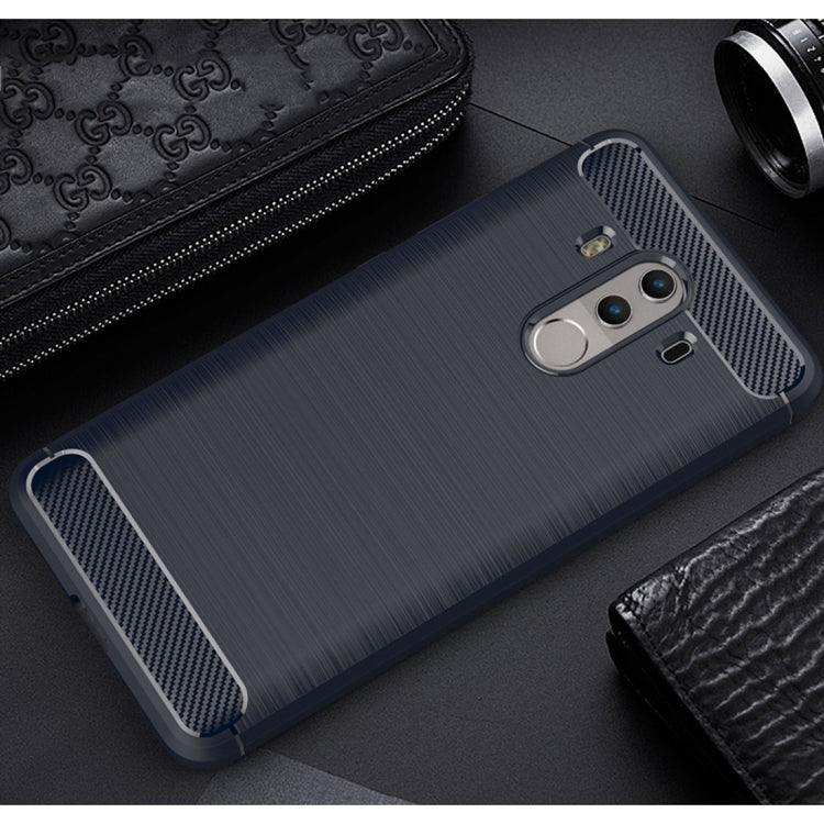 For Huawei Mate 10 Pro Brushed Texture Carbon Fiber Shockproof TPU Rugged Armor Protective Case