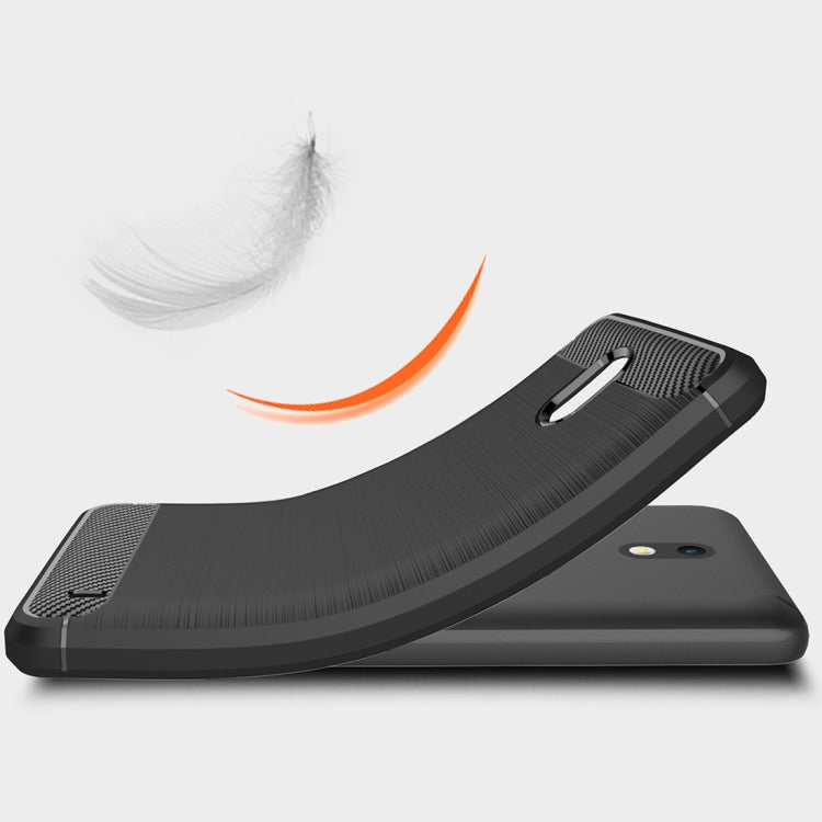 For Nokia 2 Brushed Texture Carbon Fiber Shockproof TPU Rugged Armor Protective Case