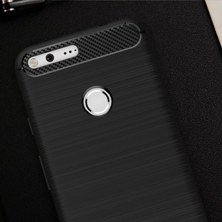 For Google Pixel XL Brushed Carbon Fiber Texture Shockproof TPU Protective Case