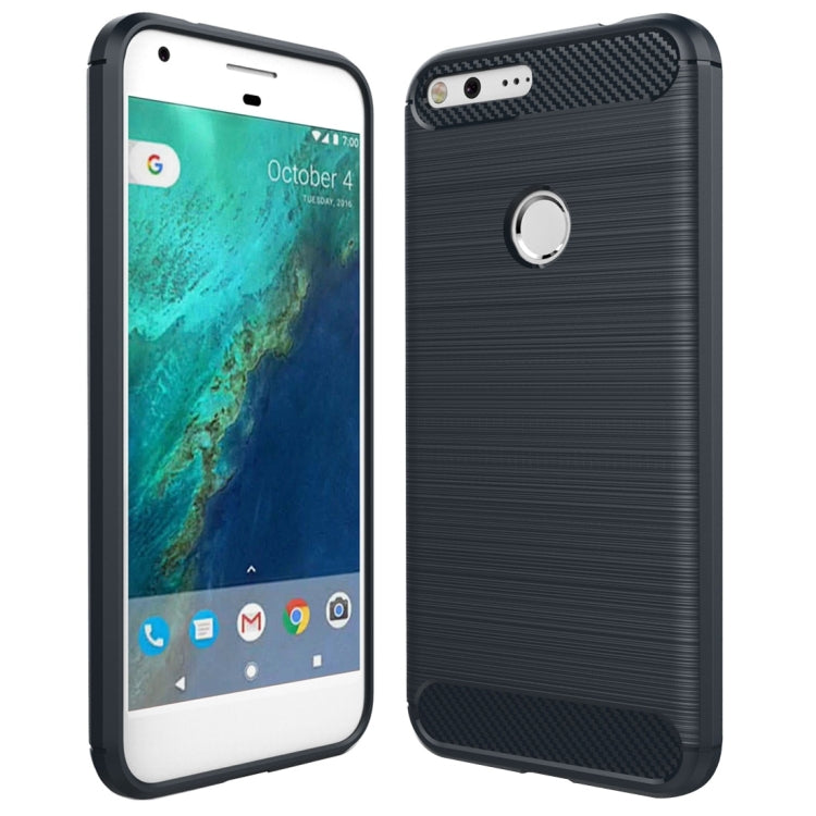 For Google Pixel XL Brushed Carbon Fiber Texture Shockproof TPU Protective Case