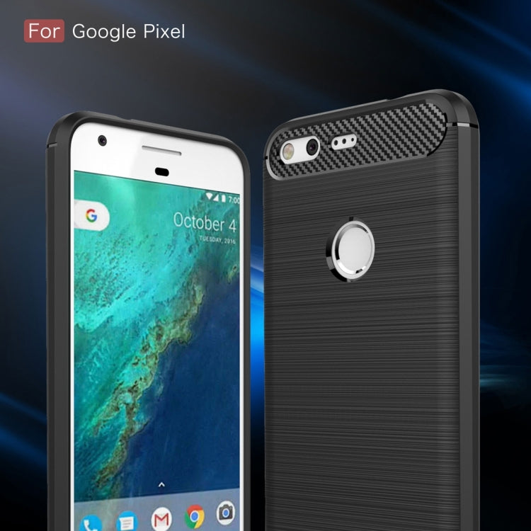 For Google Pixel Brushed Carbon Fiber Texture Shockproof TPU Protective Case