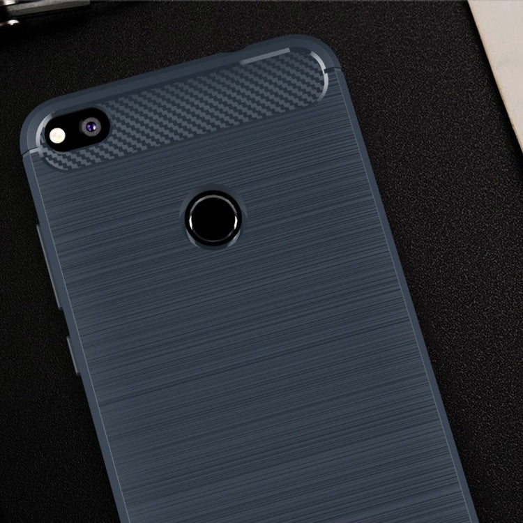 For Huawei P8 Lite (2017) Brushed Carbon Fiber Texture Shockproof TPU Protective Case