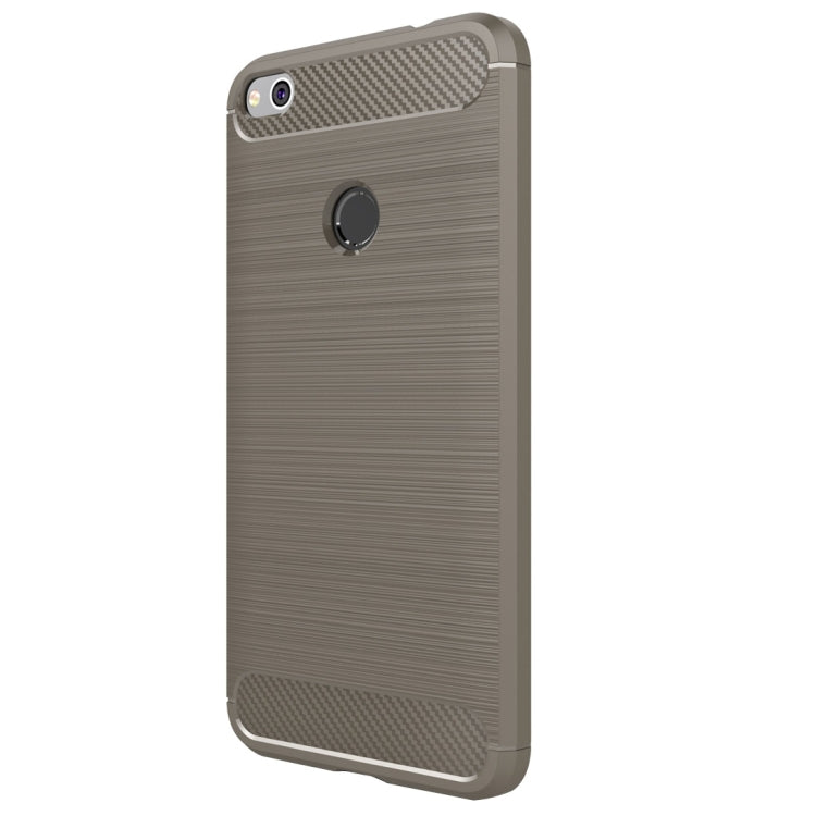 For Huawei P8 Lite (2017) Brushed Carbon Fiber Texture Shockproof TPU Protective Case
