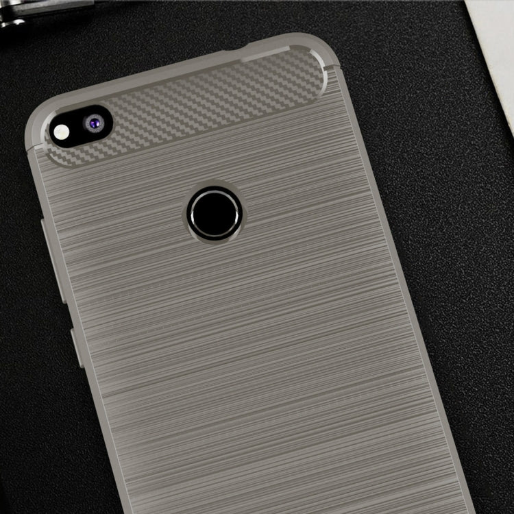 For Huawei P8 Lite (2017) Brushed Carbon Fiber Texture Shockproof TPU Protective Case