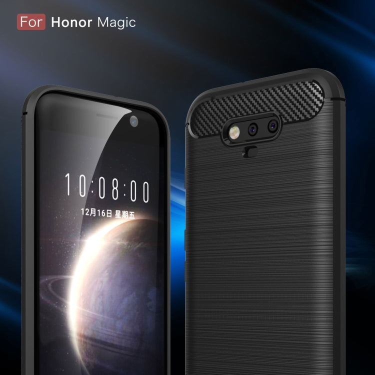 For Huawei Honor Magic Brushed Carbon Fiber Texture Shockproof TPU Protective Case