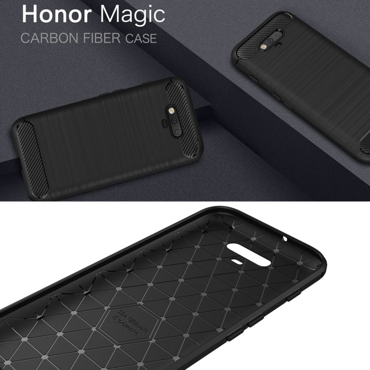 For Huawei Honor Magic Brushed Carbon Fiber Texture Shockproof TPU Protective Case
