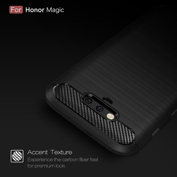 For Huawei Honor Magic Brushed Carbon Fiber Texture Shockproof TPU Protective Case