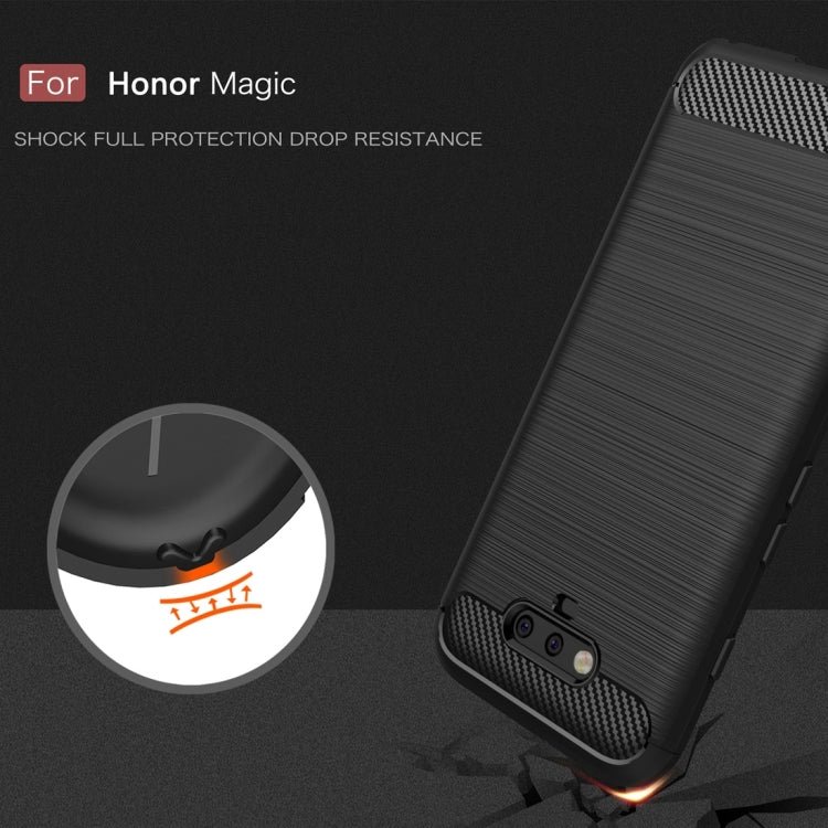 For Huawei Honor Magic Brushed Carbon Fiber Texture Shockproof TPU Protective Case