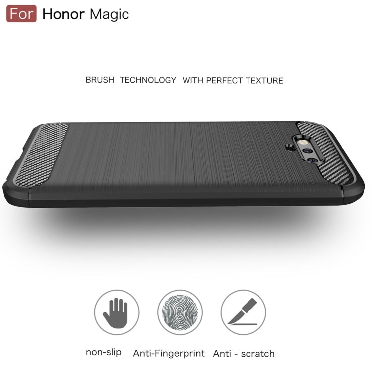 For Huawei Honor Magic Brushed Carbon Fiber Texture Shockproof TPU Protective Case
