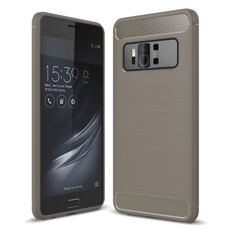For Asus ZenFone AR ZS571KL Brushed Texture Carbon Fiber Shockproof TPU Rugged Armor Protective Case