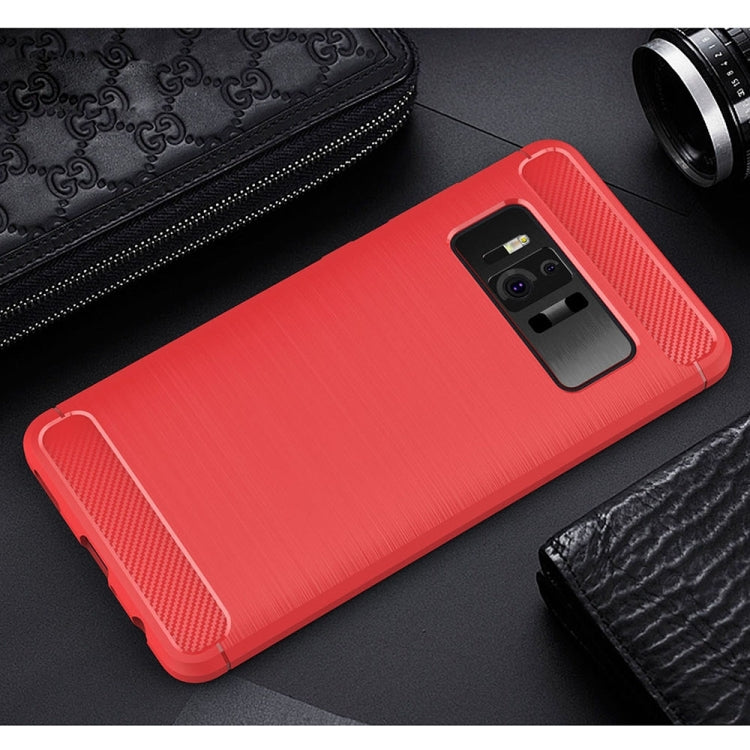 For Asus ZenFone AR ZS571KL Brushed Texture Carbon Fiber Shockproof TPU Rugged Armor Protective Case