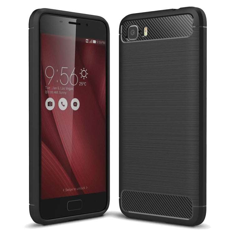 For Asus Zenfone 3s Max ZC521TL Brushed Texture Carbon Fiber Shockproof TPU Rugged Armor Protective Case
