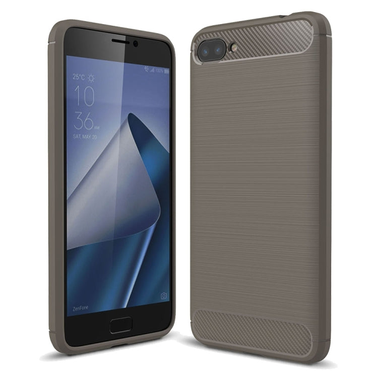 For Asus Zenfone 4 Max ZC520KL Brushed Texture Carbon Fiber Shockproof TPU Rugged Armor Protective Case