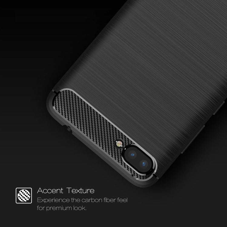 For Asus Zenfone 4 Max ZC520KL Brushed Texture Carbon Fiber Shockproof TPU Rugged Armor Protective Case