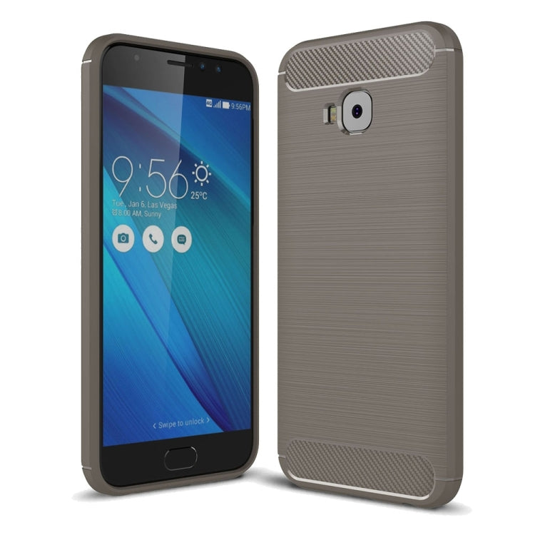 For Asus ZenFone 4 Selfie ZD553KL Brushed Texture Carbon Fiber Shockproof TPU Rugged Armor Protective Case