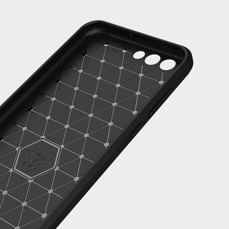 For Asus ZenFone 4 ZE554KL Brushed Texture Carbon Fiber Shockproof TPU Rugged Armor Protective Case