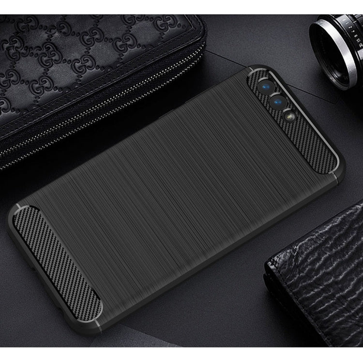 For Asus ZenFone 4 ZE554KL Brushed Texture Carbon Fiber Shockproof TPU Rugged Armor Protective Case