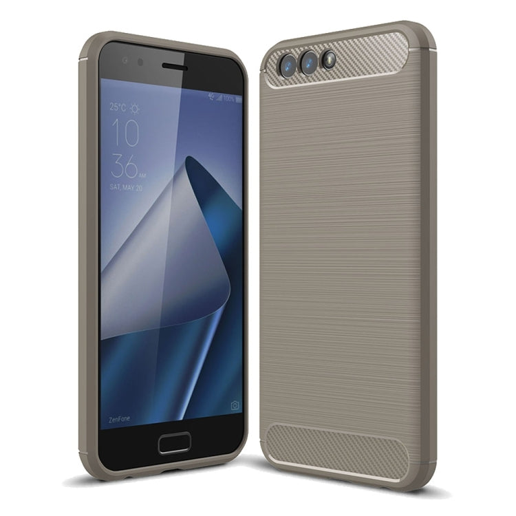 For Asus ZenFone 4 ZE554KL Brushed Texture Carbon Fiber Shockproof TPU Rugged Armor Protective Case