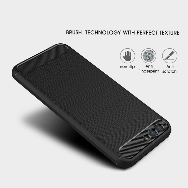 For Asus ZenFone 4 ZE554KL Brushed Texture Carbon Fiber Shockproof TPU Rugged Armor Protective Case