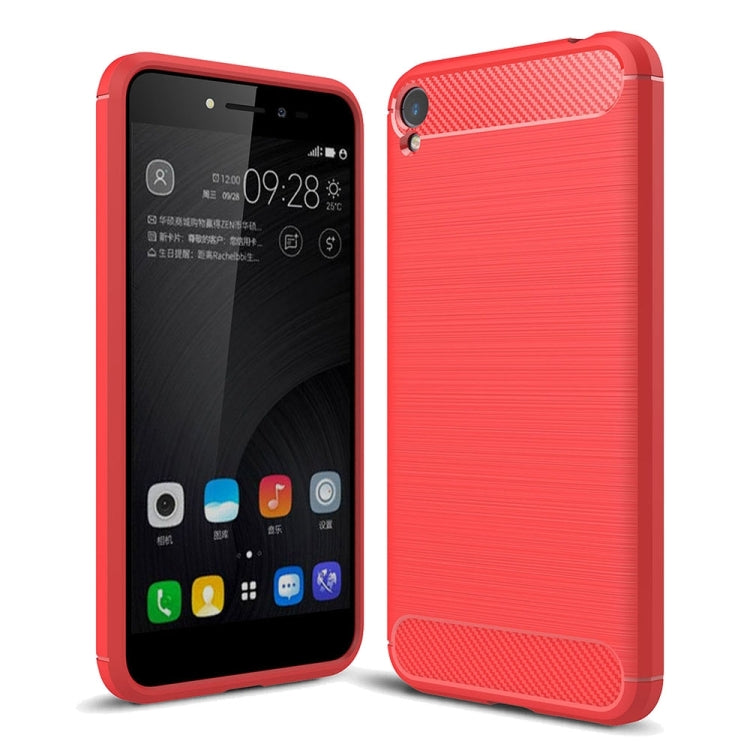 For Asus ZenFone Live ZB501KL Brushed Texture Carbon Fiber Shockproof TPU Rugged Armor Protective Case