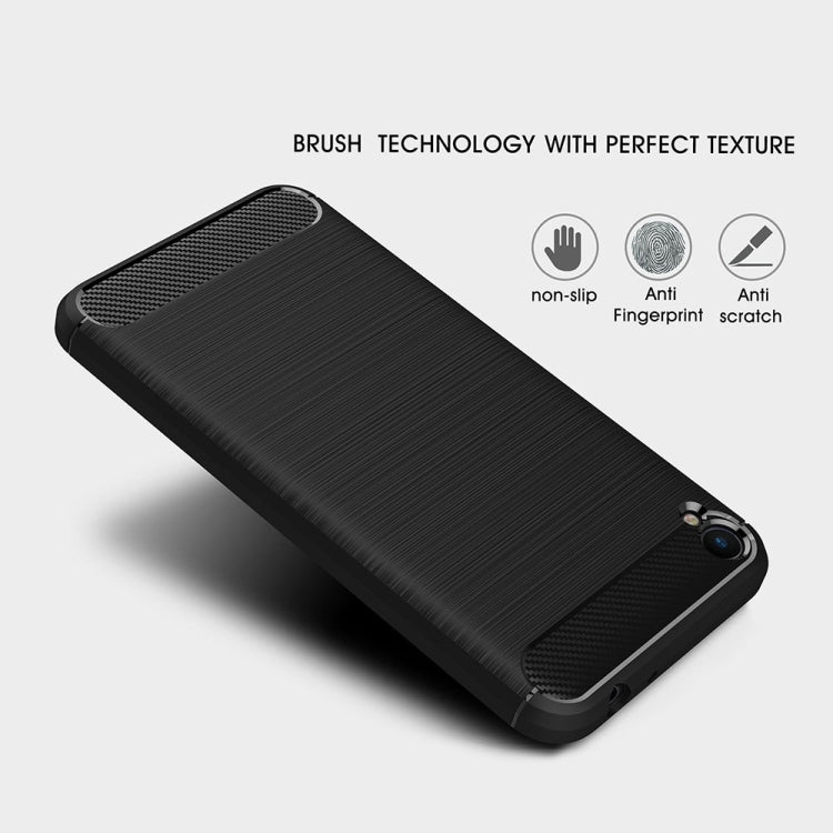 For Asus ZenFone Live ZB501KL Brushed Texture Carbon Fiber Shockproof TPU Rugged Armor Protective Case