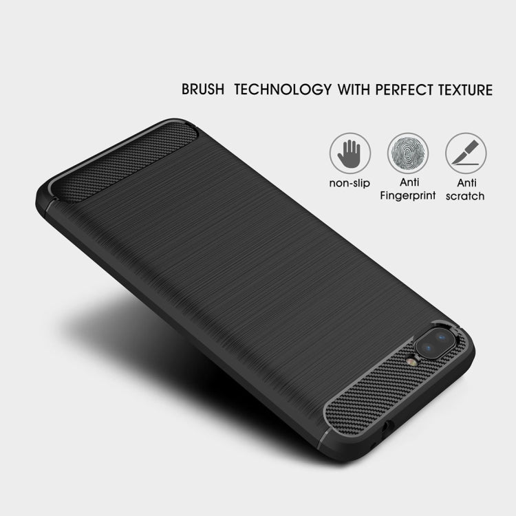 For Asus Zenfone 4 Max Plus ZC554KL Brushed Texture Carbon Fiber Shockproof TPU Rugged Armor Protective Case