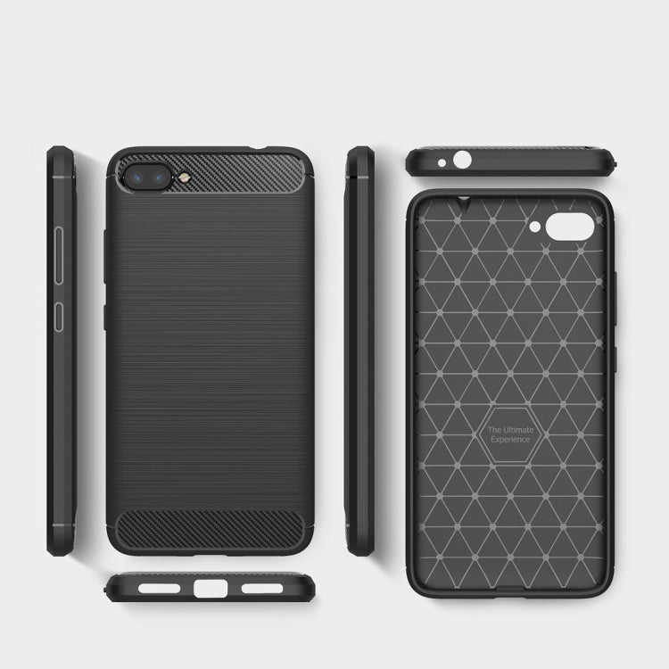 For Asus Zenfone 4 Max Plus ZC554KL Brushed Texture Carbon Fiber Shockproof TPU Rugged Armor Protective Case