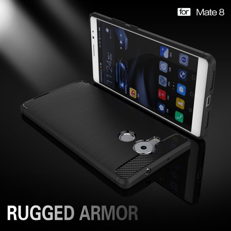 For Huawei Mate 8 Brushed Texture Fiber TPU Rugged Armor Protective Case
