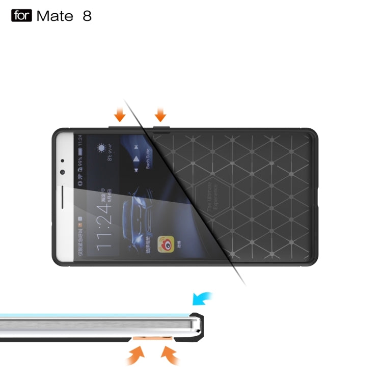 For Huawei Mate 8 Brushed Texture Fiber TPU Rugged Armor Protective Case