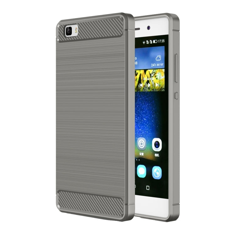 For Huawei P8 Lite Brushed Texture Fiber TPU Rugged Armor Protective Case