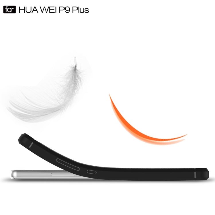 For Huawei P9 Plus Brushed Texture Fiber TPU Rugged Armor Protective Case