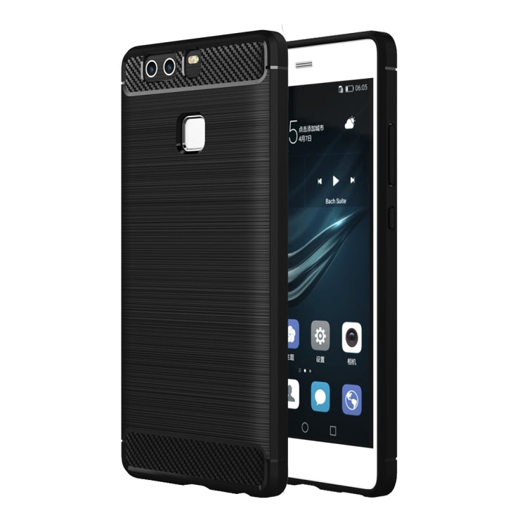 For Huawei P9 Brushed Texture Fiber TPU Rugged Armor Protective Case